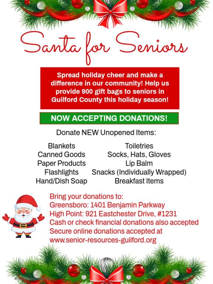 Santa for Seniors Now Accepting Donations